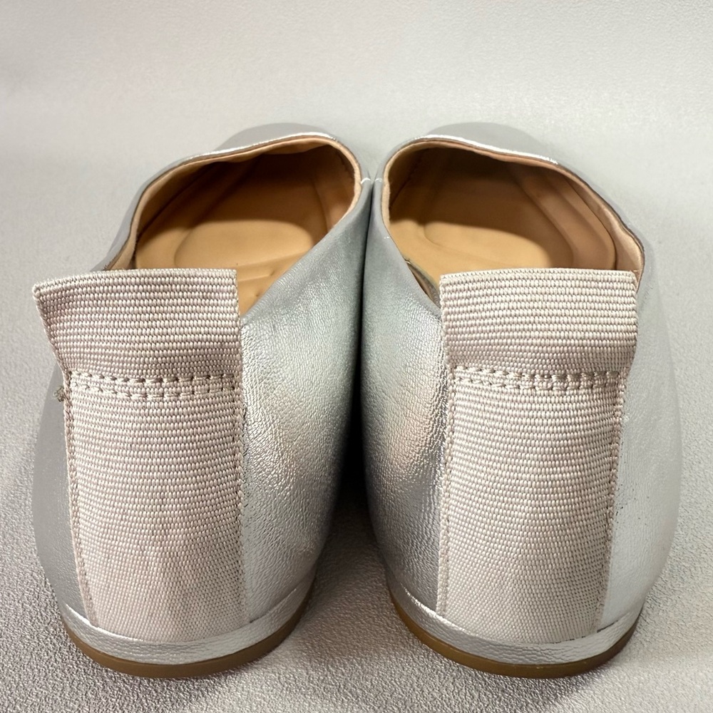 Franco Sarto Ariel Metallic Silver Square Toe Ballet Flats - Picture 7 of 15
